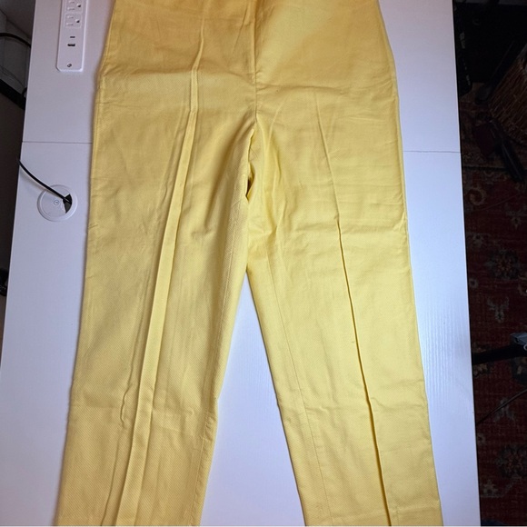 Talbots Side Zip Ankle‎ Yellow Pants Women’s size 12. Lightweight Cotton Blend. - Picture 9 of 13
